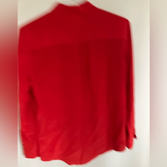Bright red silk Sézane button up! Size 38 - Picture 3 of 6